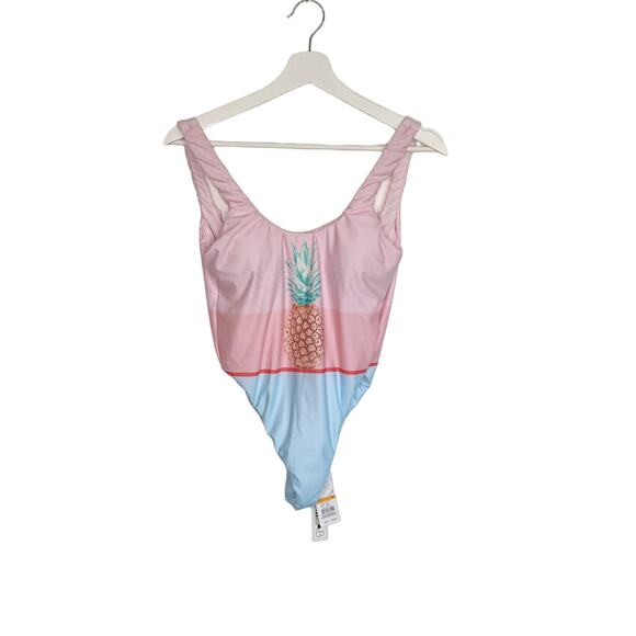 Bikini Lab Swim Womens Size Small Pineapple One Piece Swim Suit Soft Padding NEW - Picture 4 of 16